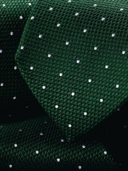 Charles Tyrwhitt Spot Slim Silk Tie - view 2, Dark Green