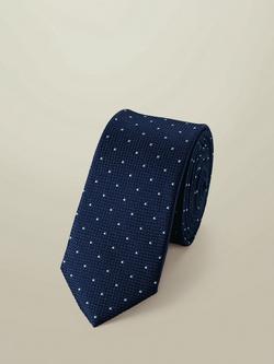 Charles Tyrwhitt Spot Slim Silk Tie, Petrol Blue, Petrol Blue