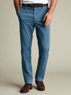 Charles Tyrwhitt Cotton Rich Garment-Dyed Chinos, Airforce Blue, Airforce Blue