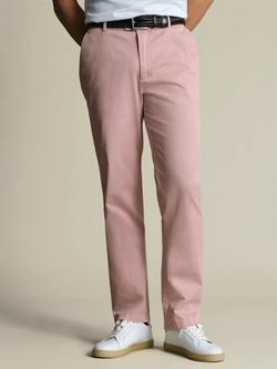 Charles Tyrwhitt Cotton Rich Garment-Dyed Chinos, Pink, Pink