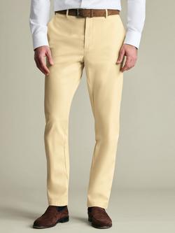 Charles Tyrwhitt Non-Iron Regular Fit Cotton Rich Trousers, Lemon