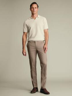 Charles Tyrwhitt Cotton Rich Textured Trousers, Camel - view 2, Camel