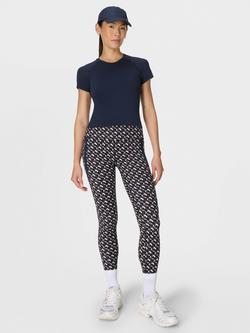 Sweaty Betty Power Side Stripe 7/8 Gym Leggings, Blue/Multi - view 2, Blue/Multi