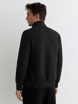 Reiss Asher Hybrid Interlock Jersey Quilted Jacket, Black - view 2, Black