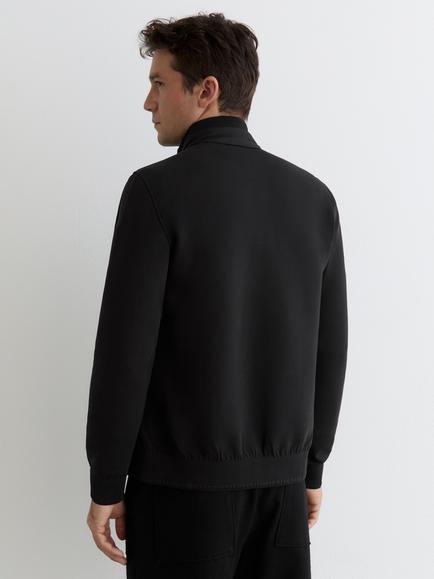 Reiss Asher Hybrid Interlock Jersey Quilted Jacket, Black - view 2, Black