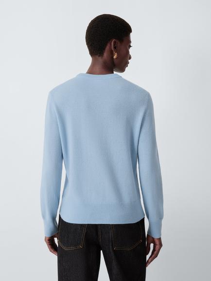 John Lewis Cashmere Crew Neck Jumper, Pale Blue - view 2, Pale Blue