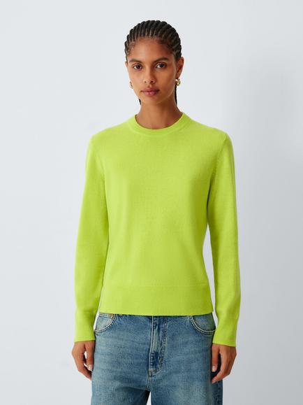 John Lewis Cashmere Crew Neck Jumper, Lime Green