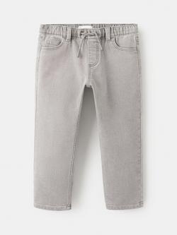Mango Kids' Pablo Drawstring Jeans, Grey, Grey