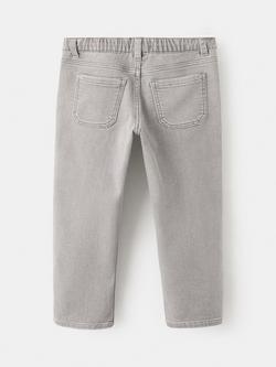 Mango Kids' Pablo Drawstring Jeans, Grey - view 2, Grey