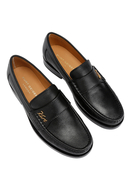 Kurt Geiger London Limehouse Leather Loafers, Black - view 2, Black