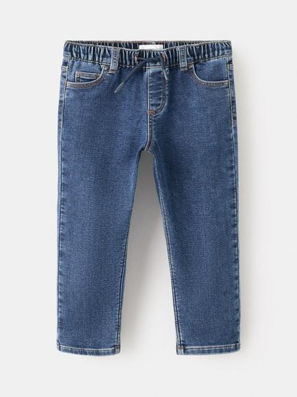 Mango Kids' Pablo Slim Denim Jeans, Navy - view 2, Navy