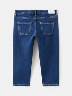 Mango Kids' Diego Slim Cut Jeans, Navy - view 2, Navy
