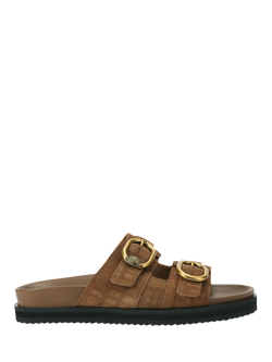 Kurt Geiger London Bancroft Suede Strappy Sandals, Brown Tan, Brown Tan