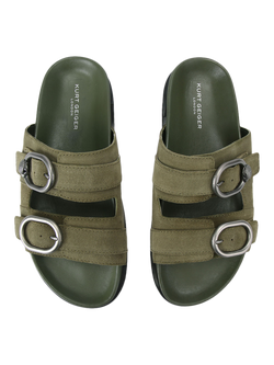 Kurt Geiger London Bancroft Suede Strappy Sandals, Green Khaki, - view 2, Green Khaki