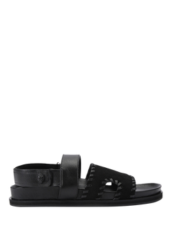 Kurt Geiger London Baker Leather Strappy Sandals, Black, Black