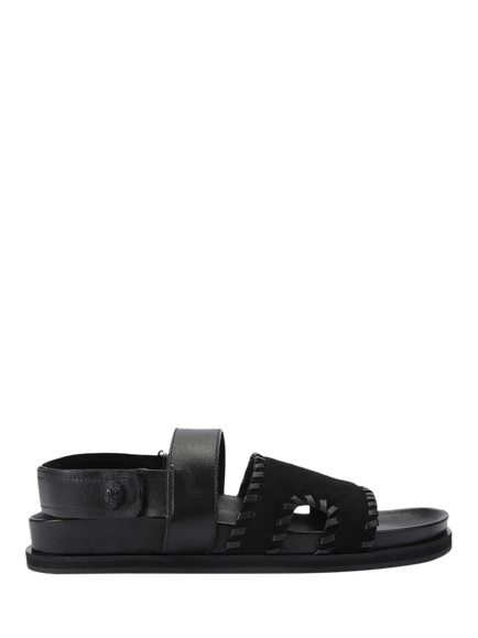 Kurt Geiger London Baker Leather Strappy Sandals, Black, Black