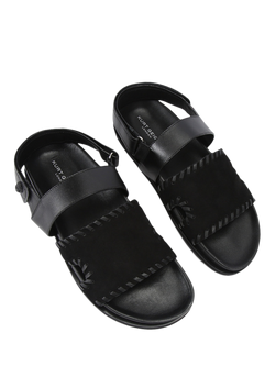 Kurt Geiger London Baker Leather Strappy Sandals, Black - view 2, Black
