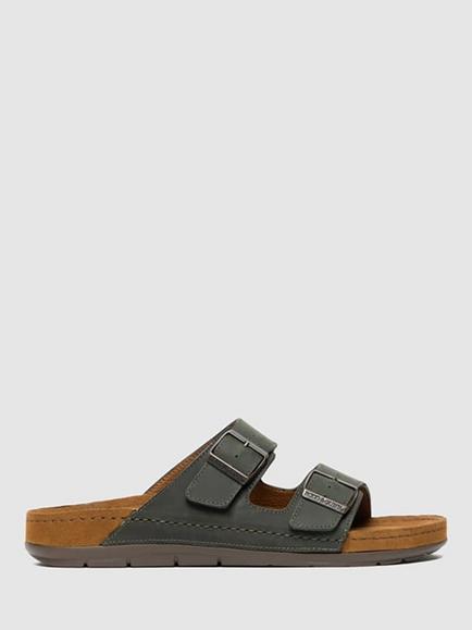 Rodd & Gunn Raglan Leather Slider Sandals, Olive, Olive