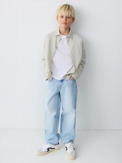 Mango Kids' Denim Dad Jeans, Sky Blue, Sky Blue