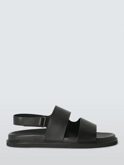John Lewis Portree Leather Gladiator Sandals, Black, Black