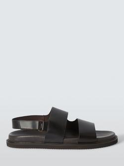 John Lewis Portree Leather Sandals, Dark Brown, Dark Brown