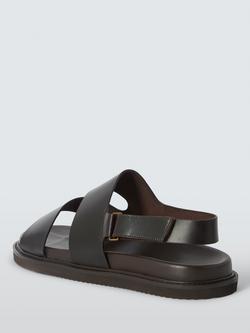 John Lewis Portree Leather Sandals, Dark Brown - view 2, Dark Brown