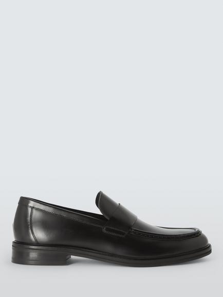 John Lewis Redbourne Leather Loafers, Black