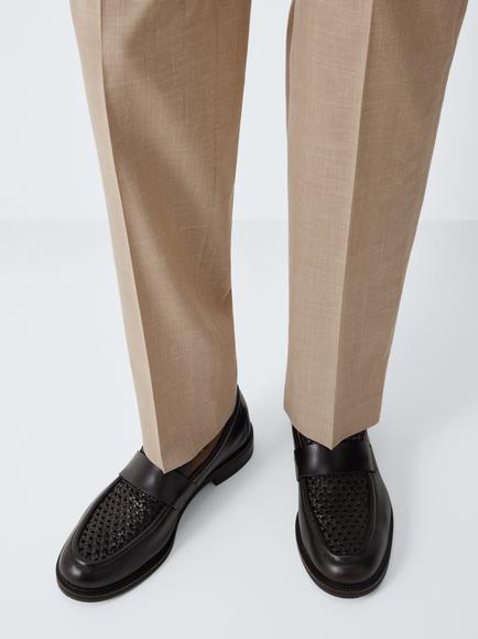 John Lewis Redbourne Leather Loafers, Dark Brown - view 2, Dark Brown