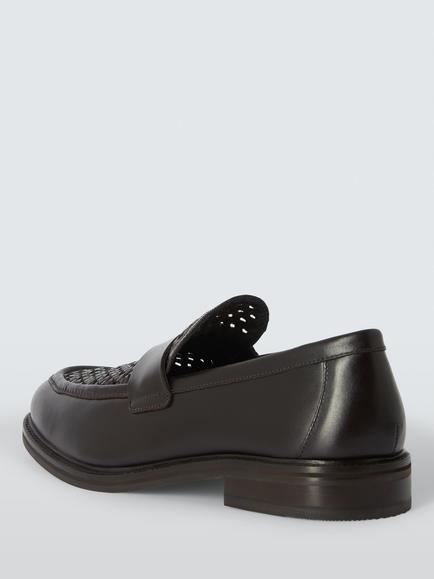 John Lewis Redbourne Leather Loafers, Dark Brown - view 2, Dark Brown