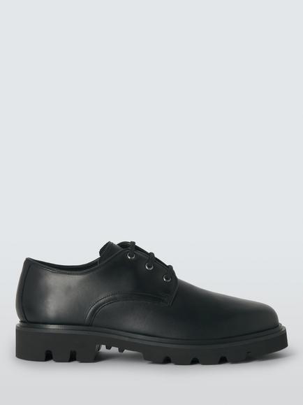 John Lewis Axbridge Leather Derby Shoes, Black, Black