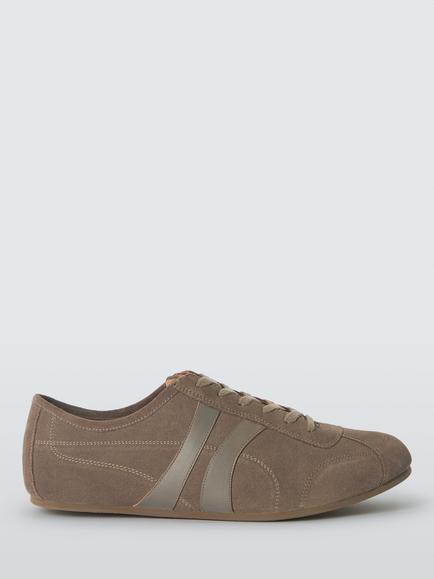 John Lewis Tasley Suede Trainers, Earth, Earth
