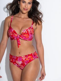 Pour Moi Casablanca Fold Over Bikini Bottoms, Red Floral, Red Floral