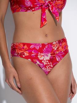 Pour Moi Casablanca Fold Over Bikini Bottoms, Red Floral - view 2, Red Floral