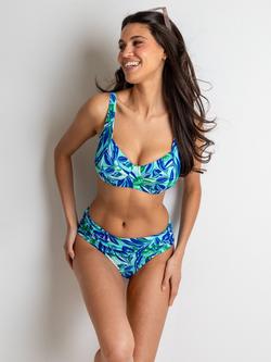 Pour Moi Santa Monica Foldover Bikini Bottoms, Aqua Palm - view 2, Aqua Palm