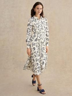Hobbs Ashleen Paisley Shirt Dress, Cream/Midnight, Cream/Midnight