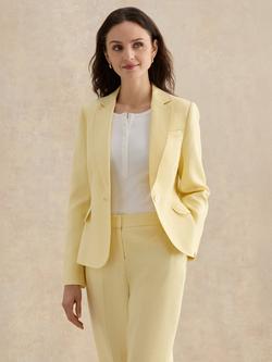 Hobbs Adalee Pure Linen Jacket, Soft Yellow, Soft Yellow