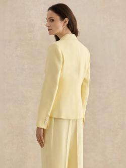 Hobbs Adalee Pure Linen Jacket, Soft Yellow - view 2, Soft Yellow