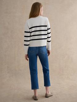 Hobbs Megan Stipe Cardigan, Ivory/Navy - view 2, Ivory/Navy