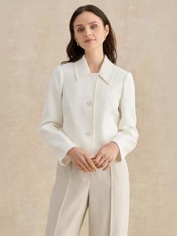 Hobbs Adeen Pure Linen Jacket, Ivory, Ivory