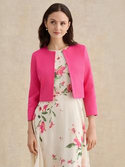 Hobbs Eliza Open Neck Jacket, Bright Pink, Bright Pink