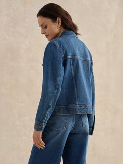 Hobbs Vivienne Relaxed Fit Denim Jacket, Mid Wash - view 2, Mid Wash