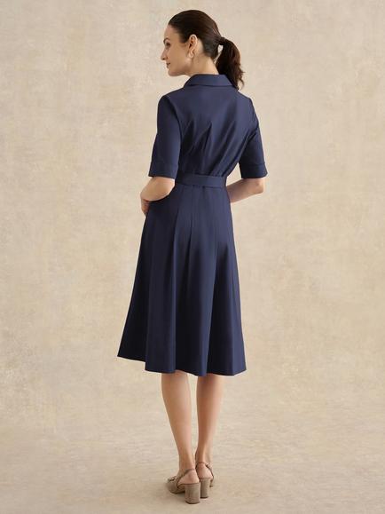 Hobbs Petite Brigitta Collared Shirt Dress, Midnight Navy - view 2, Midnight Navy