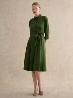 Hobbs Petite Brigitta Shirt Dress, Pine Green, Pine Green