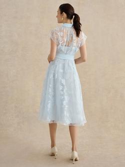 Hobbs Tess Burnout Floral Shirt Dress, Pale Blue - view 2, Pale Blue