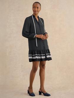 Hobbs Valerie Polka Dot Mini Dress, Navy/Ivory, Navy/Ivory