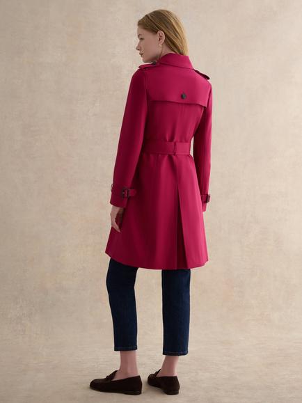 Hobbs Petite Skylar Shower Resistant Trench Coat, Beetroot Pink - view 2, Beetroot Pink