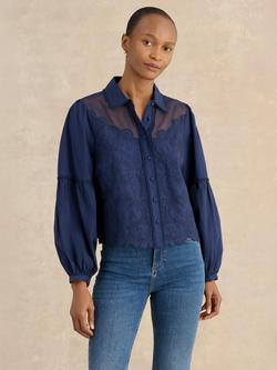 Hobbs Becky Embroidered Shirt, Midnight Navy, Midnight Navy