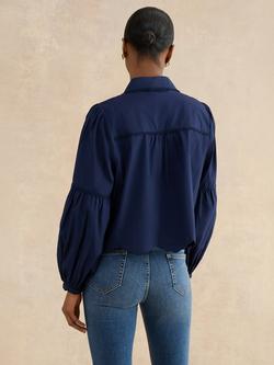 Hobbs Becky Embroidered Shirt, Midnight Navy - view 2, Midnight Navy