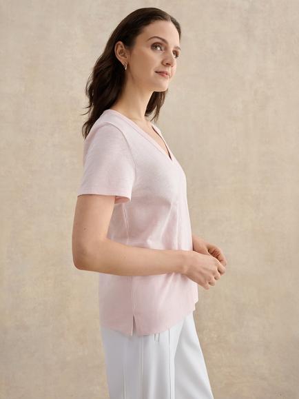 Hobbs Arianna Slub T-Shirt, Pale Pink, Pale Pink