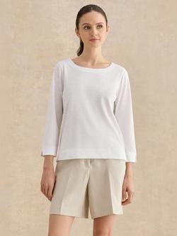 Hobbs Martie Boat Neck Top, White, White
